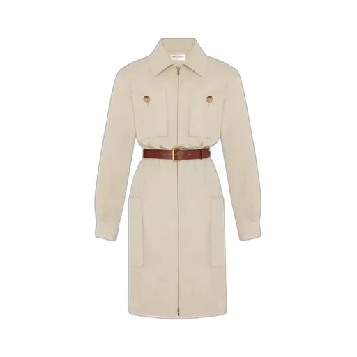 Saint Laurent Saharienne Belted Dress