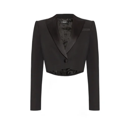 Versace Single-Breasted Cropped Blazer