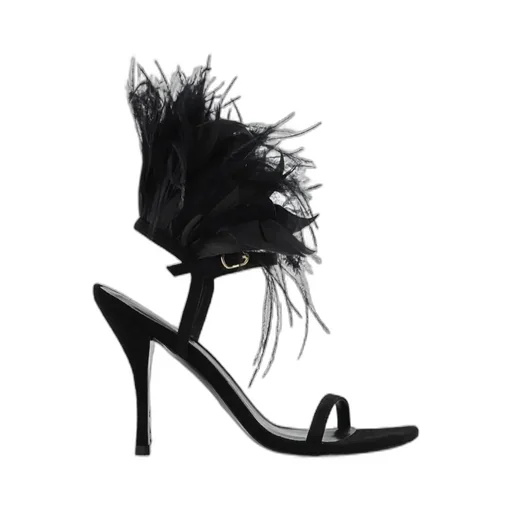Feather High-Heeled Sandals
