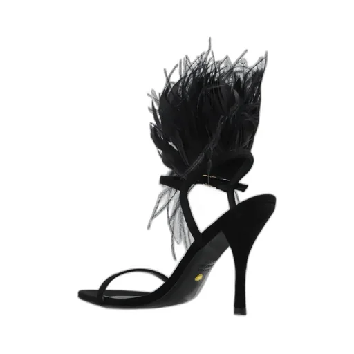 Feather High-Heeled Sandals