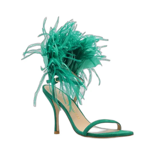 Feather High-Heeled Sandals
