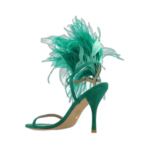 Feather High-Heeled Sandals