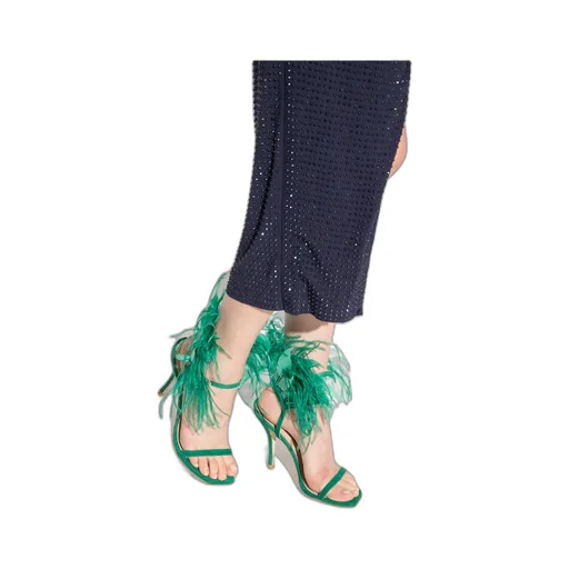 Feather High-Heeled Sandals