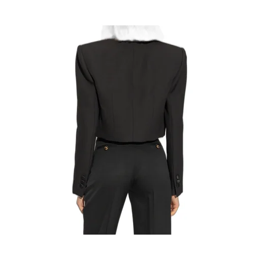 Versace Single-Breasted Cropped Blazer