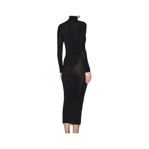 Isabel Marant Semi-Sheer High-Neck Long-Sleeved Dress