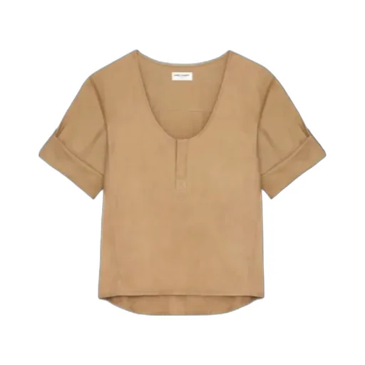 Saint Laurent Henley U-Neck Blouse