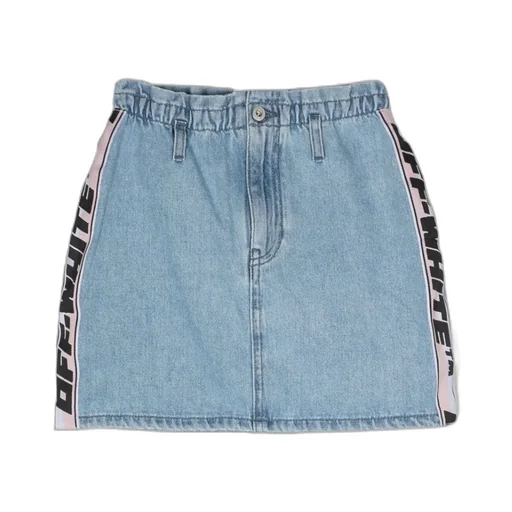 Logo-Stripe Denim Skirt