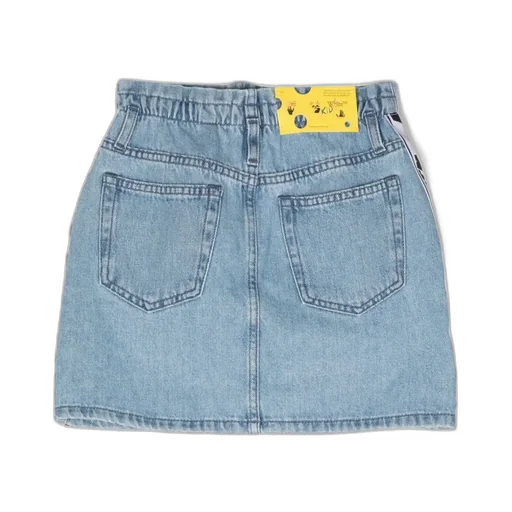 Logo-Stripe Denim Skirt