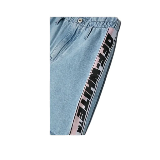 Logo-Stripe Denim Skirt