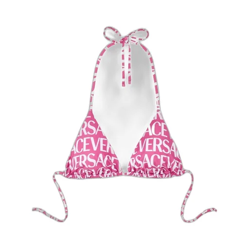 Logo-Print Triangle Bikini Top