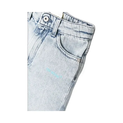 Diag-Stripe Logo-Print Denim Shorts