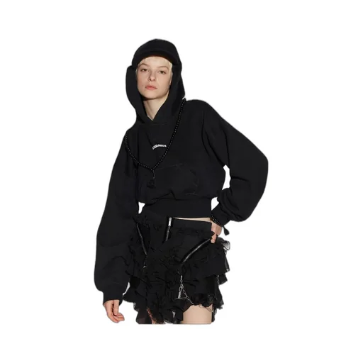 Dsquared2 Logo Printed Cropped Hoodie