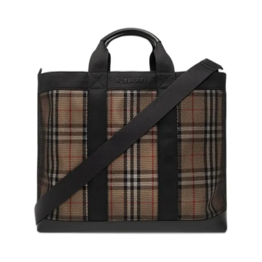 Burberry Checked Mesh Tote Bag