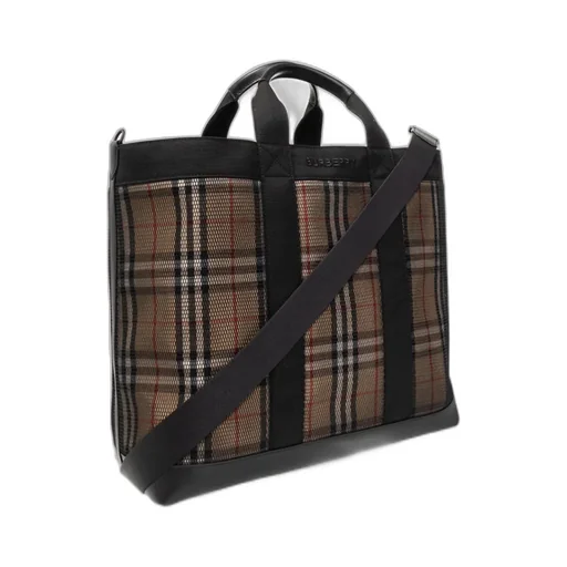 Burberry Checked Mesh Tote Bag