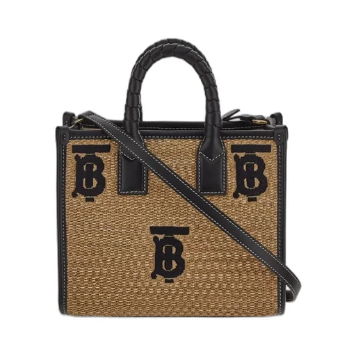 Burberry Monogram Embroidered Mini Freya Tote Bag