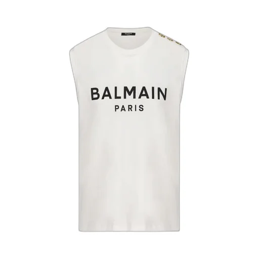 Balmain Logo Printed Sleeveless Tank Top