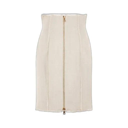 Balmain High-Waist Button-Detailed Midi Skirt