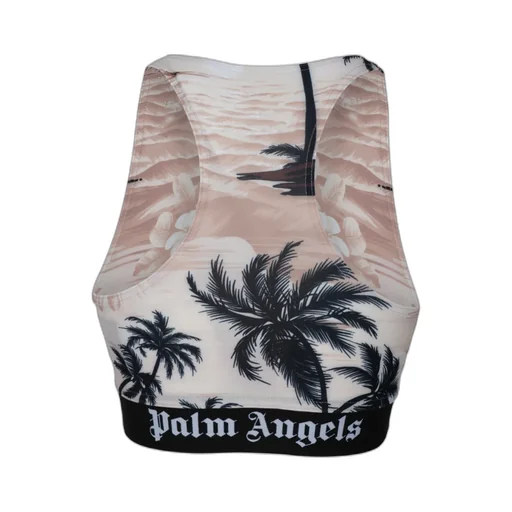 Palm Angels Palm Tree Printed Crop Tank Top