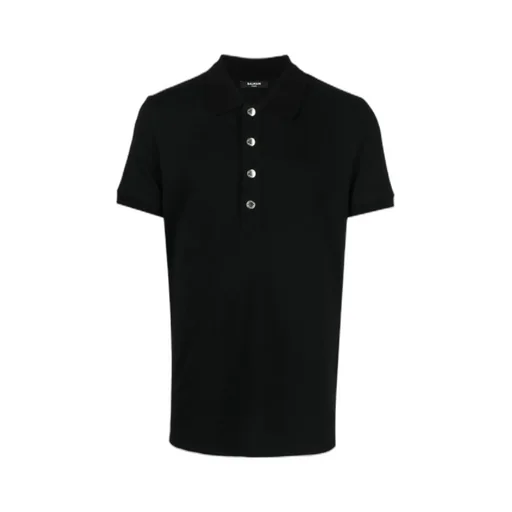 Embossed-Buttons Polo Shirt