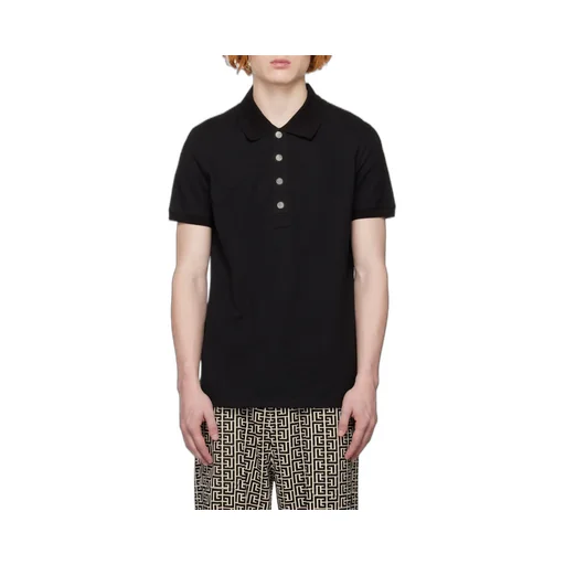 Embossed-Buttons Polo Shirt