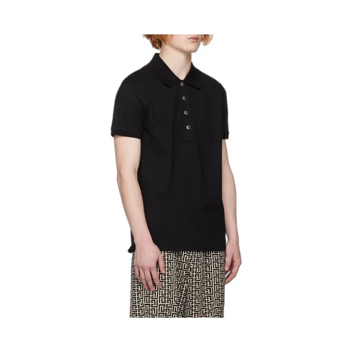 Embossed-Buttons Polo Shirt