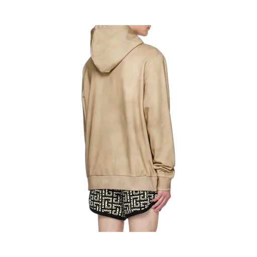 Balmain Desert Logo Printed Drawstring Hoodie