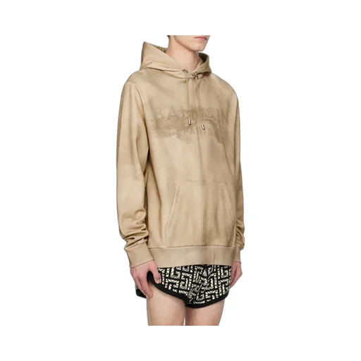 Balmain Desert Logo Printed Drawstring Hoodie