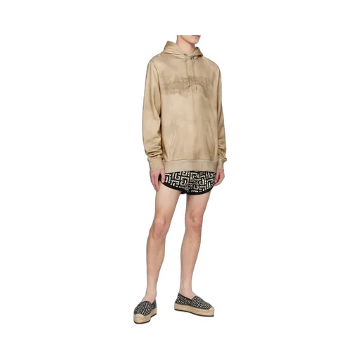 Balmain Desert Logo Printed Drawstring Hoodie