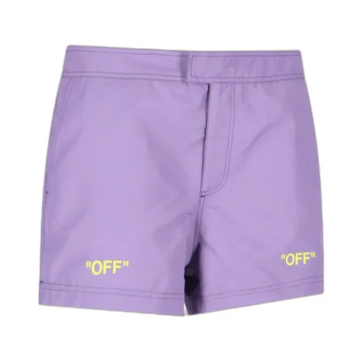 Off-White Logo Printed Swim Shorts
