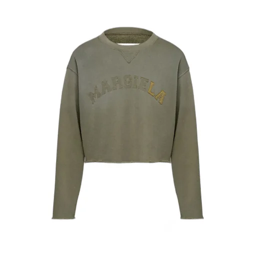 Maison Margiela Logo Patch Cropped Sweatshirt