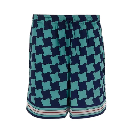 Casablanca Pool Tile-Print Drawstring Shorts