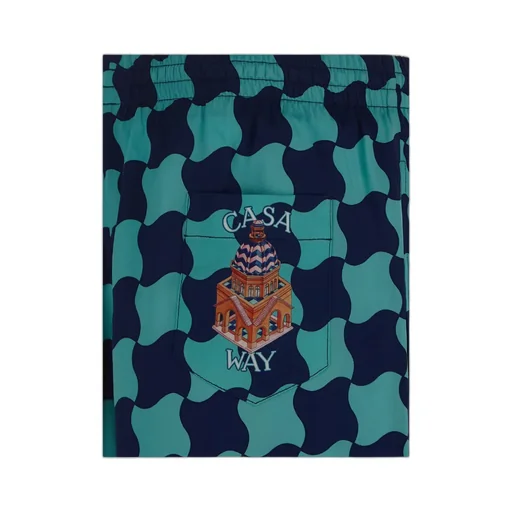 Casablanca Pool Tile-Print Drawstring Shorts