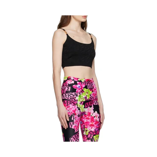 Versace Medusa Plaque Cropped Knitted Top