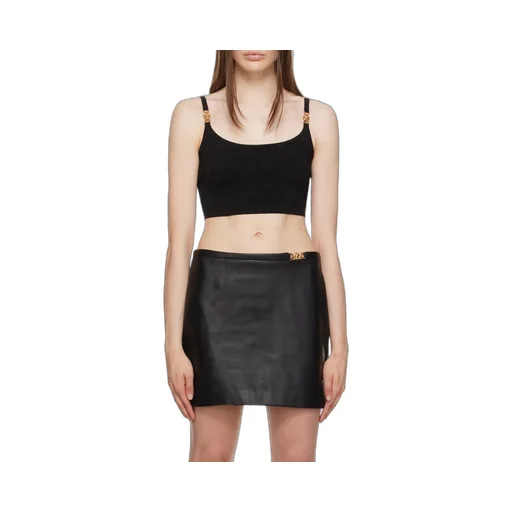 Versace Medusa Plaque Cropped Knitted Top