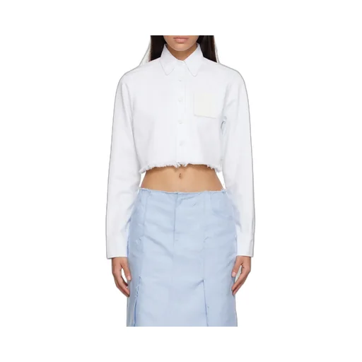 Raf Simons Frayed Hem Cropped Shirt