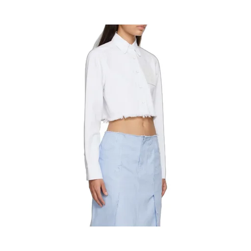 Raf Simons Frayed Hem Cropped Shirt