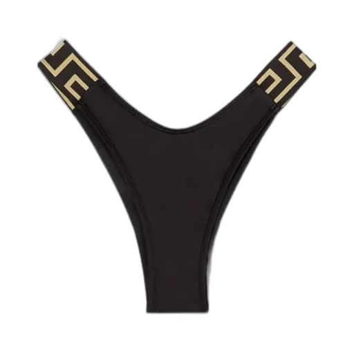 Versace Greca-Pattern Printed Thong Bikini Bottoms