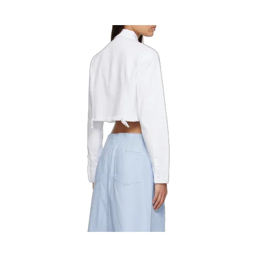 Raf Simons Frayed Hem Cropped Shirt