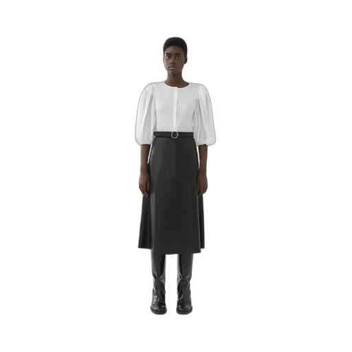 Puff-Sleeved Buttoned Blouse