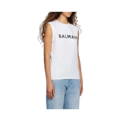 Balmain Logo Printed Sleeveless Top