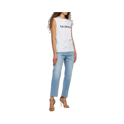 Balmain Logo Printed Sleeveless Top