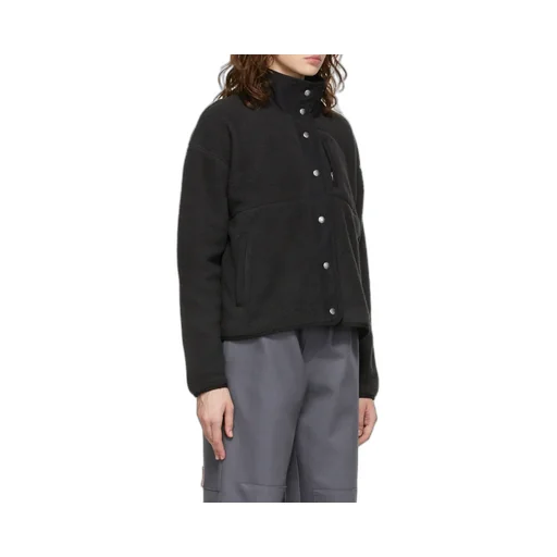 Faux-Shearling High-Neck Jacket