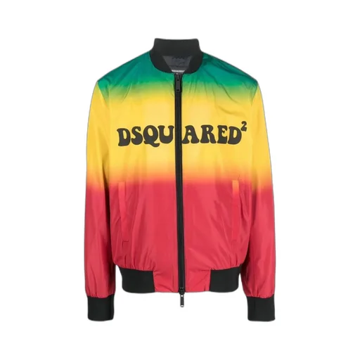 Dsquared2 Logo Printed Zipped Bomber Jacket