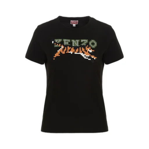 Kenzo Tiger Motif Embroidered Crewneck T-Shirt