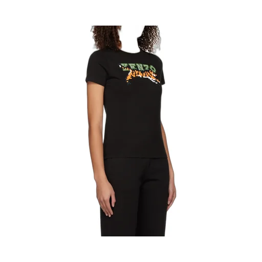 Kenzo Tiger Motif Embroidered Crewneck T-Shirt