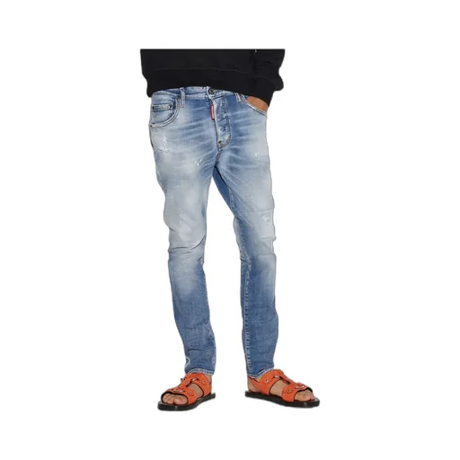 Dsquared2 Logo Patch Distressed Slim-Fit Jeans