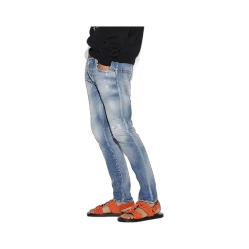 Dsquared2 Logo Patch Distressed Slim-Fit Jeans