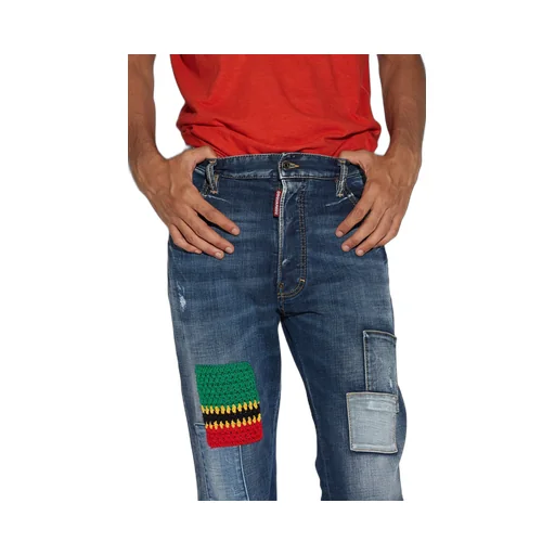 Dsquared2 Logo Printed Wide Leg Jeans