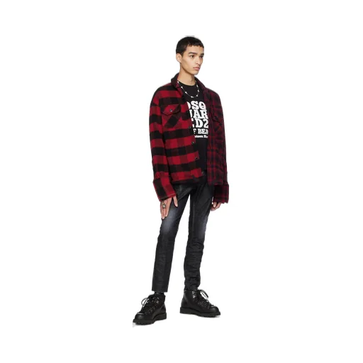 Dsquared2 Logo Patch Distressed Skinny Jeans