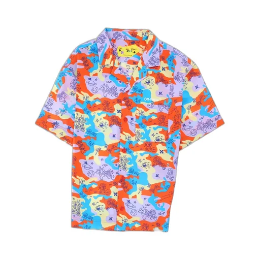 Off-White Kids Camouflage Printed Buttoned Shirt